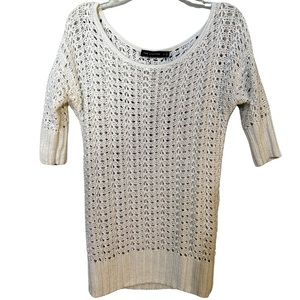 White Crochet Mid Length top